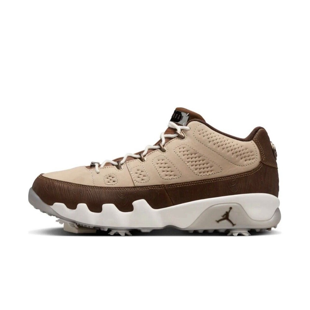 Mens Sz 6.5/Womens Sz 8 Air Jordan 9 Golf Shoes Happy Life Woodgrain